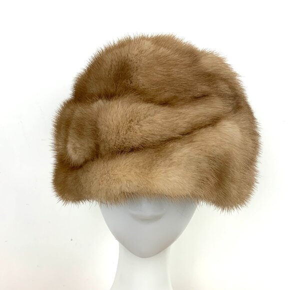Pastel Mink Fur Hat Bucket Style Genuine Fur Sz 22" - Picture 13 of 15